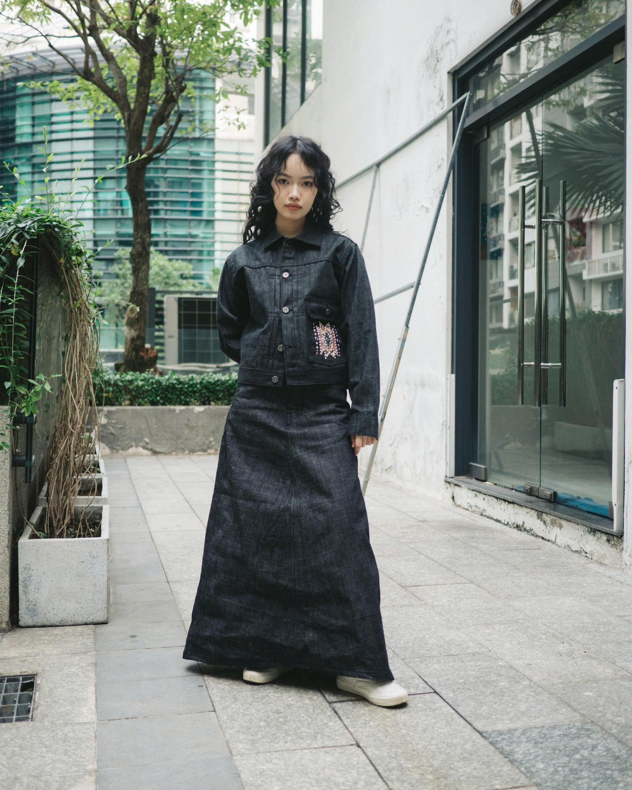 Selvedge Denim 10-Panel Maxi Skirt - Shot by Truong Thanh (@883dpi)