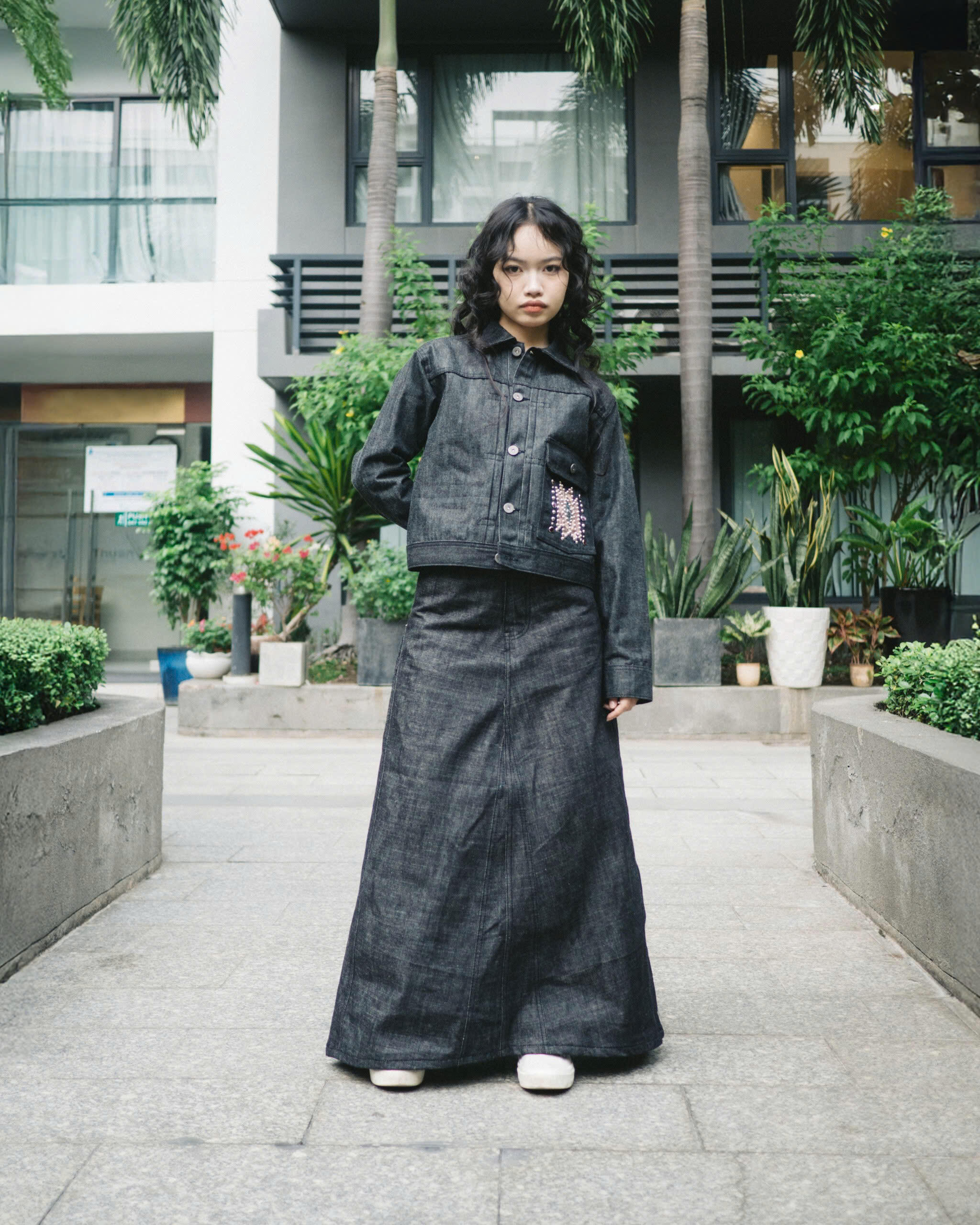 Selvedge Denim 10-Panel Maxi Skirt - Shot by Truong Thanh (@883dpi)